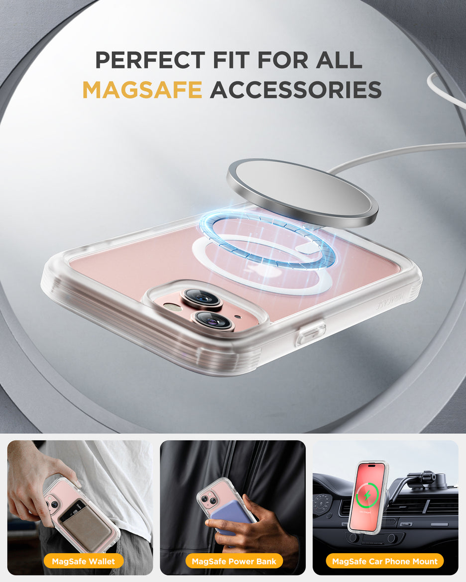 Miracase 360° Protection Case 9H Tempered Glass Phone Case for iPhone 15 6.1