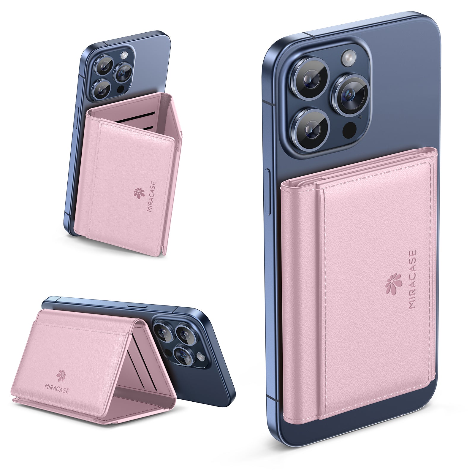 Miracase Magnetic Wallet for Men/Women with Stand, Compatible with MagSafe Wallet, 4+ Cards Phone Wallet, 0.5 inch thick, Card Holder for iPhone 16/15/14/13/12 Series