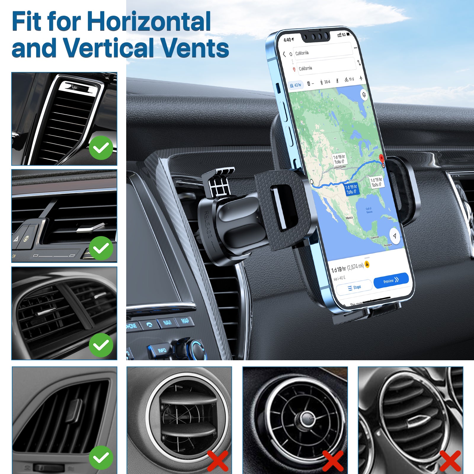 Miracase New Design Cradle Car Phone Holder Mount for Air Vent