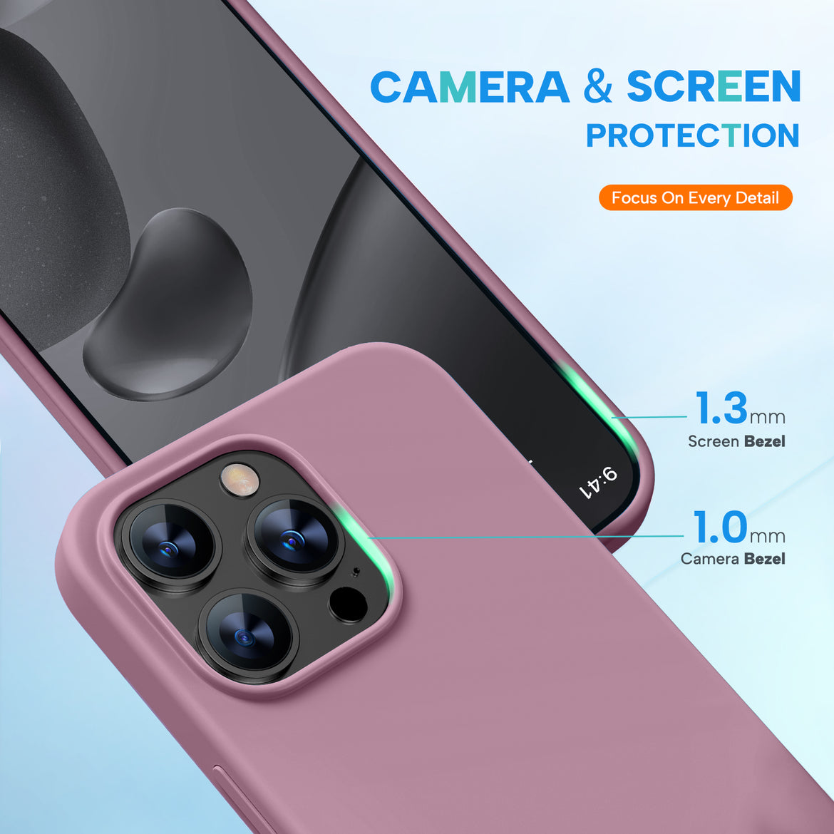 Miracase Designed for iPhone 15 Pro Max Case,[Compatible with MagSafe], [with 2 Pack Screen Protectors],Shockproof Liquid Silicone Professional Case with Microfiber Lining,6.7 inch