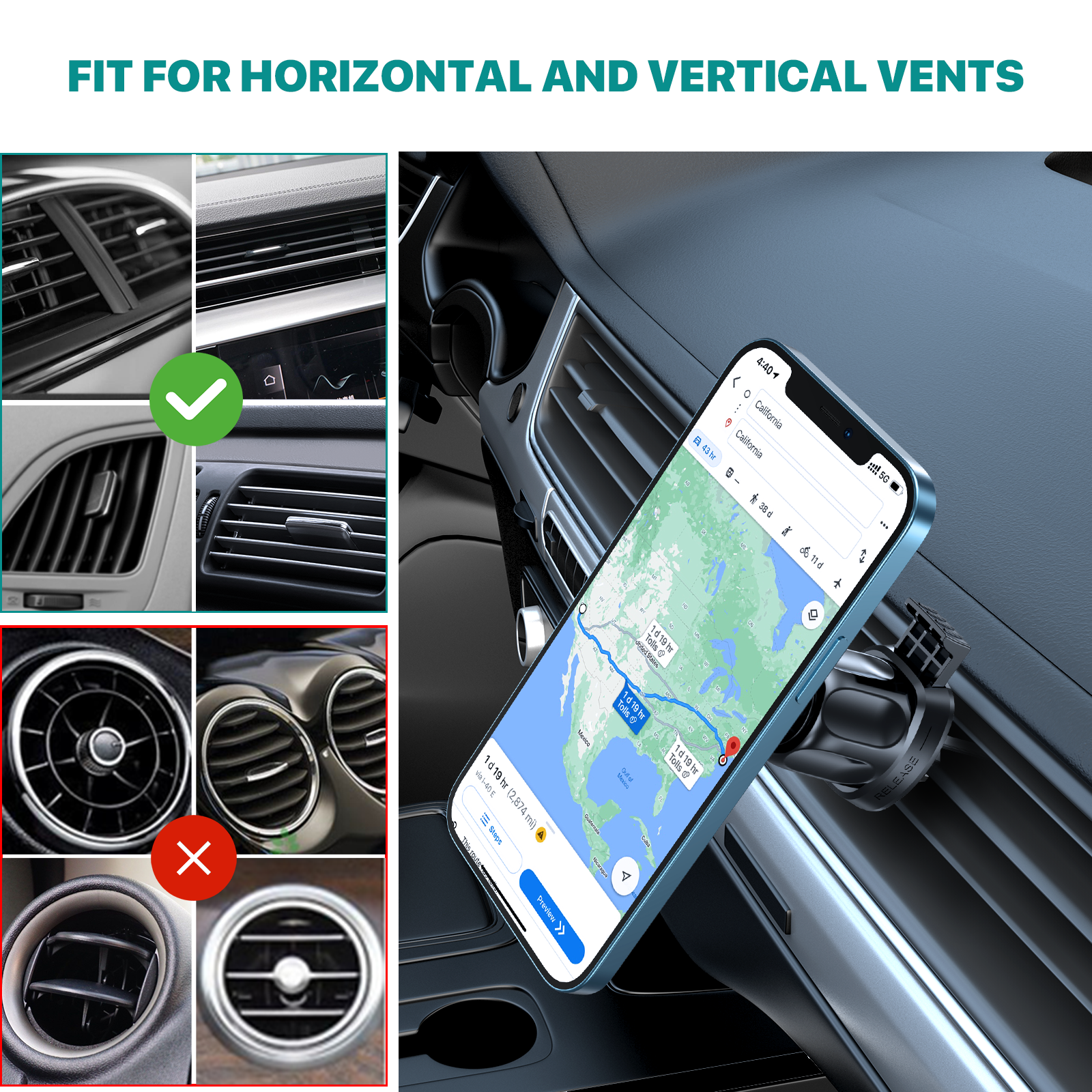 Miracase Upgraded Magnetic Car Phone Holder for Air Vent
