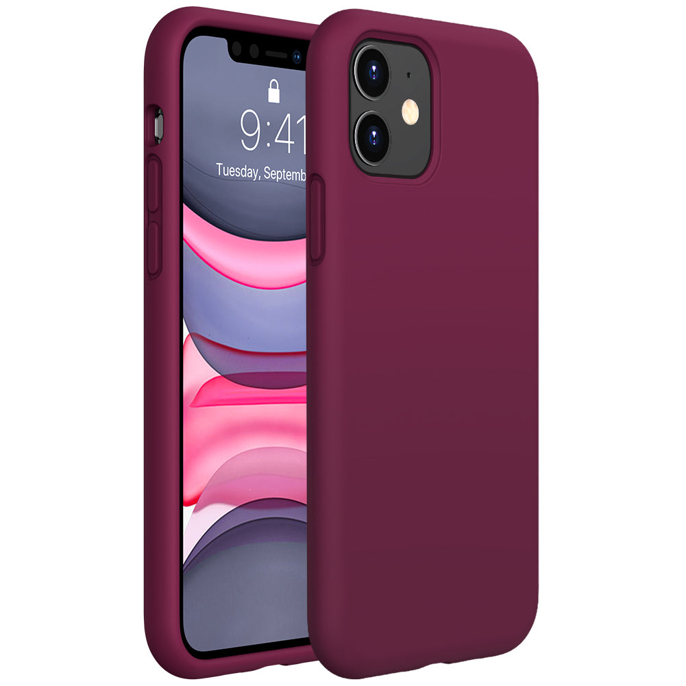 Cell Phone Cases For iPhone 11,Silicone Gel Rubber Shockproof Case Ultra  Thin Fit Case Slim Matte Surface Cover For iPhone 11 - Purple