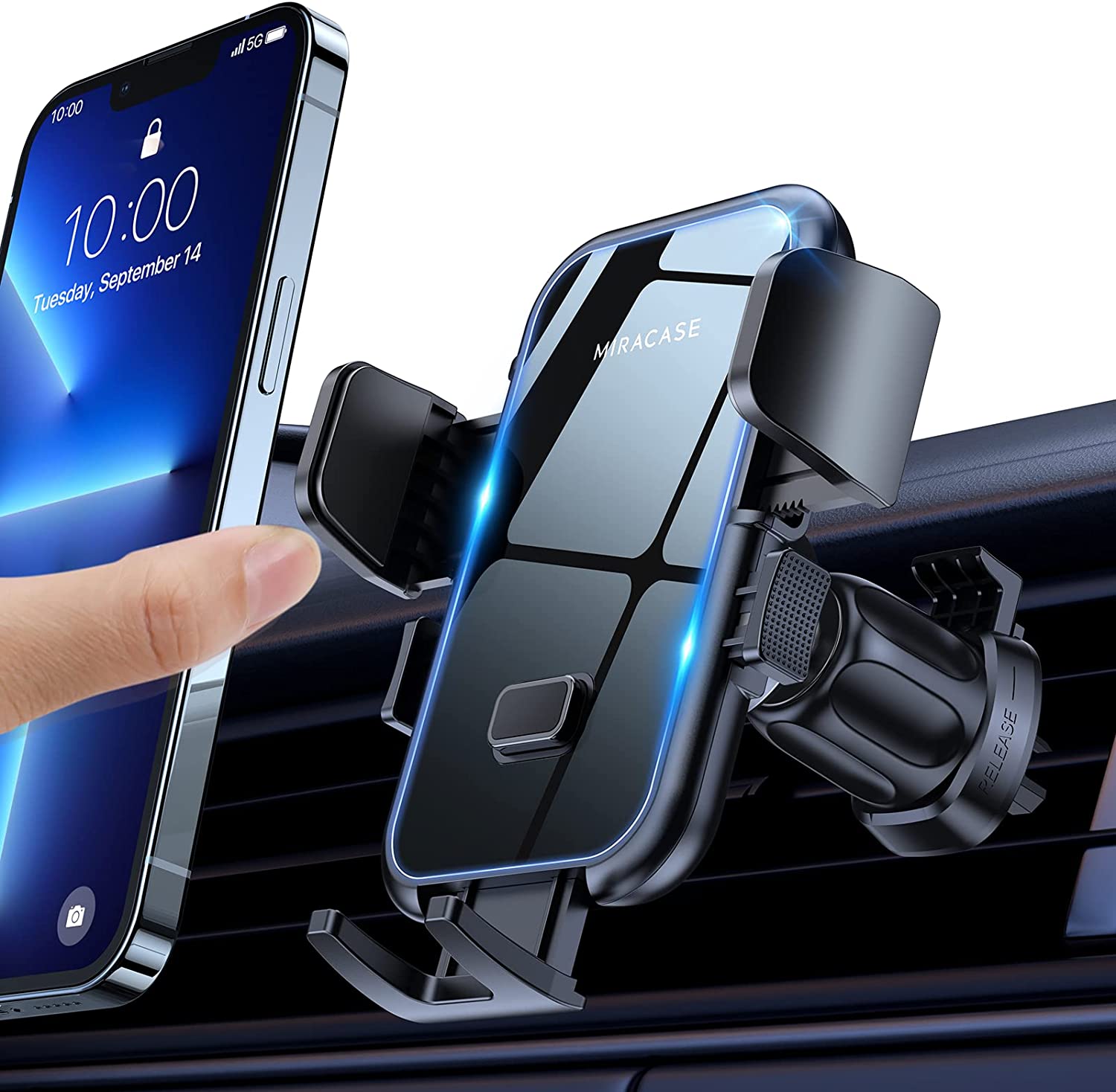 Universal Car Phone Mount Magnetic - All-Metal iPhone Car Mount for Any  Smartphone or GPS - Truly One-Handed Cell Phone Holder for Car Dashboard