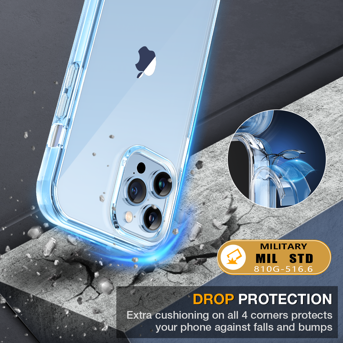 Miracase Glass Case for iPhone 13 Pro Max 6.7 inch, 2022 Upgrade Full-Body Clear Bumper Case with Built-in 9H Tempered Glass Screen Protector for iPhone 13 Pro Max