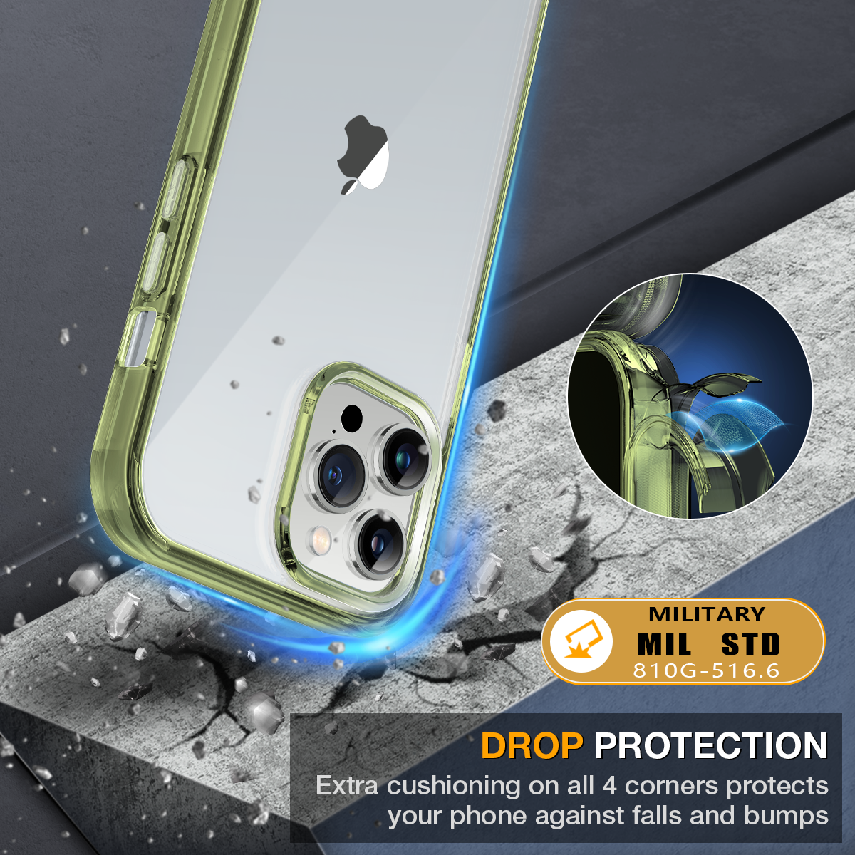 Miracase Glass iPhone 13 Pro Case 6.1 inch, 2022 New Full-Body Clear Bumper Case with Built-in 9H Tempered Glass Screen Protector for iPhone 13 Pro