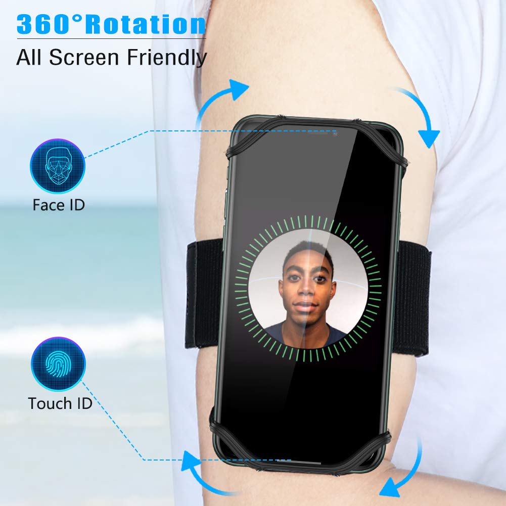 VUP Phone Armband,360° Rotatable Running Armband for Phone with Elastic Arm Band