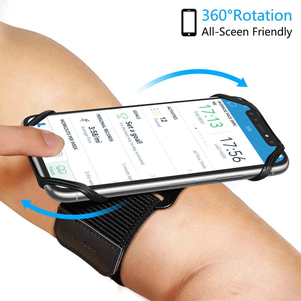 VUP Phone Armband,360° Rotatable Running Armband for Phone with Elastic Arm Band