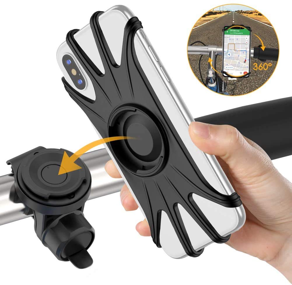 Detachable Bike Phone Mount for iPhone 11/Pro/XS/Max/XR/X/7/8 Plus, Samsung S10/S9/S8