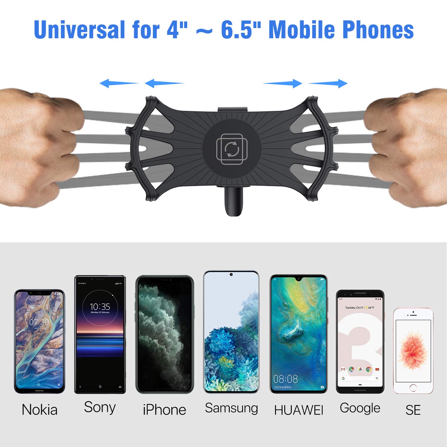 Detachable Bike Phone Mount for iPhone 11/Pro/XS/Max/XR/X/7/8 Plus, Samsung S10/S9/S8