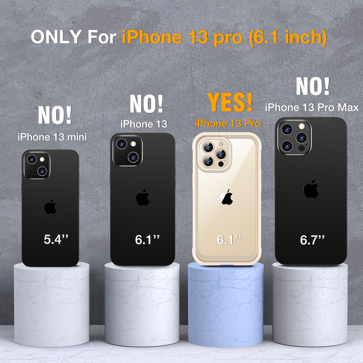 Miracase Glass iPhone 13 Pro Case 6.1 inch, 2022 New Full-Body Clear Bumper Case with Built-in 9H Tempered Glass Screen Protector for iPhone 13 Pro