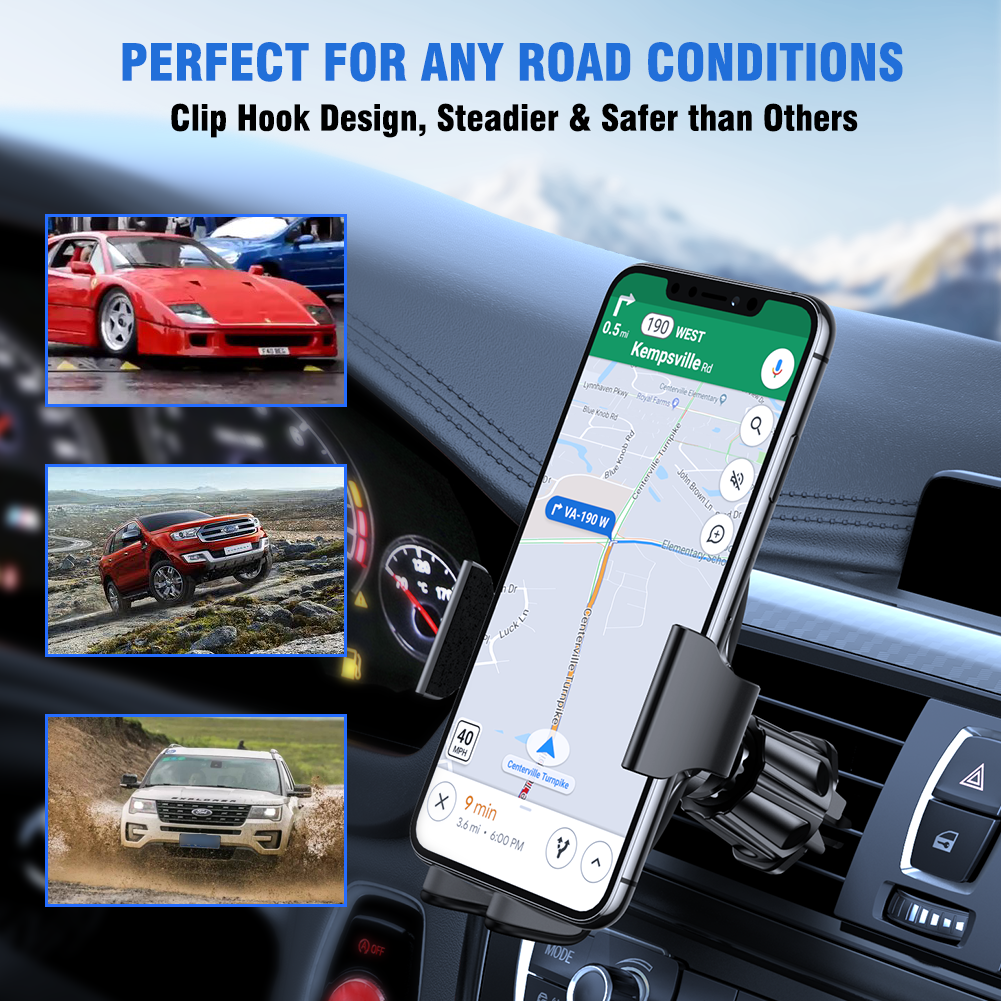 Upgraded Car Phone Holder, Universal Car Air Vent Phone Mount