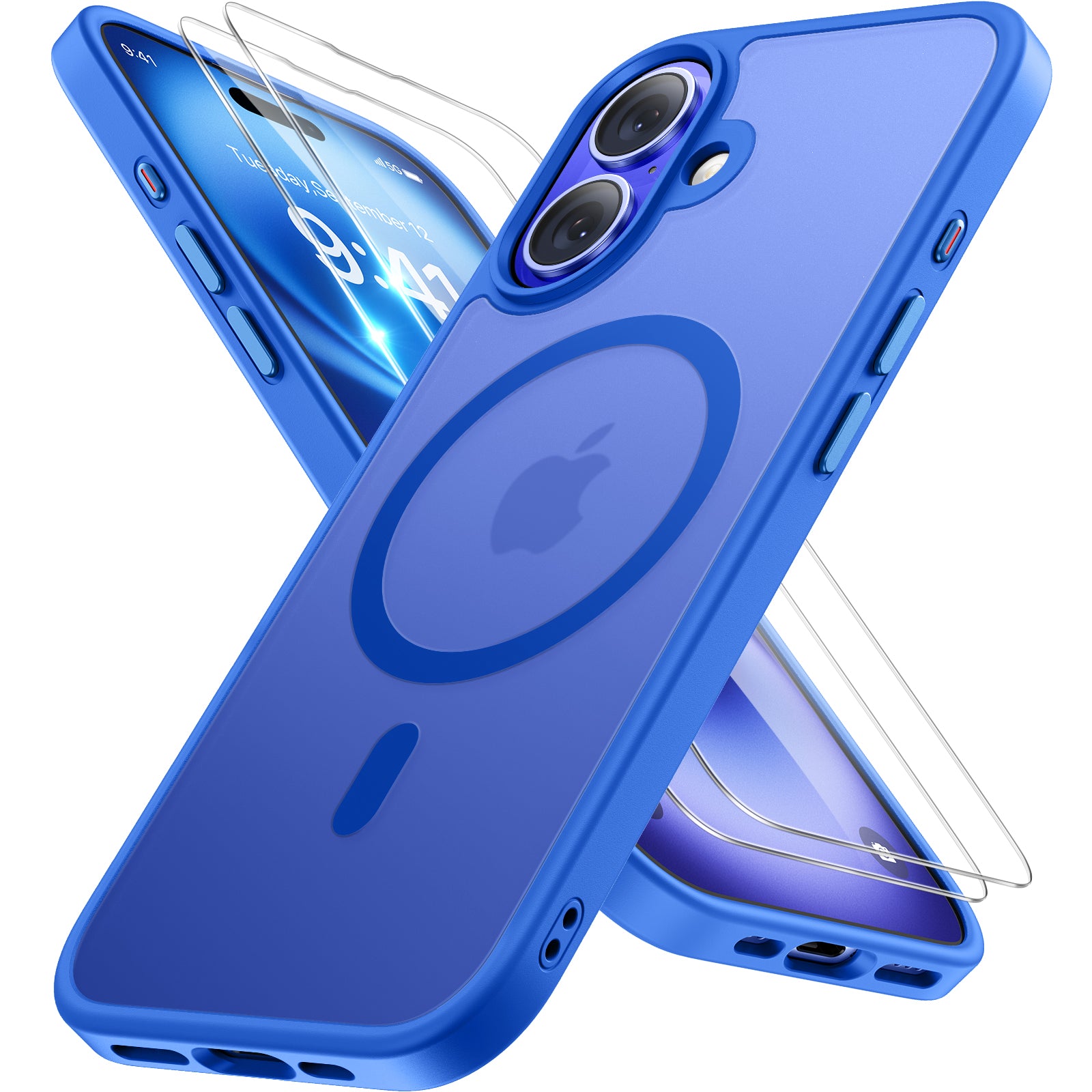 Miracase Magnetic Series for iPhone 16 Plus Case [Compatible with MagSafe] [with 2X Screen Protectors] Military-Grade Protection, Anti-Fingerprint, Slim Phone Case for 16 Plus 6.7 inch