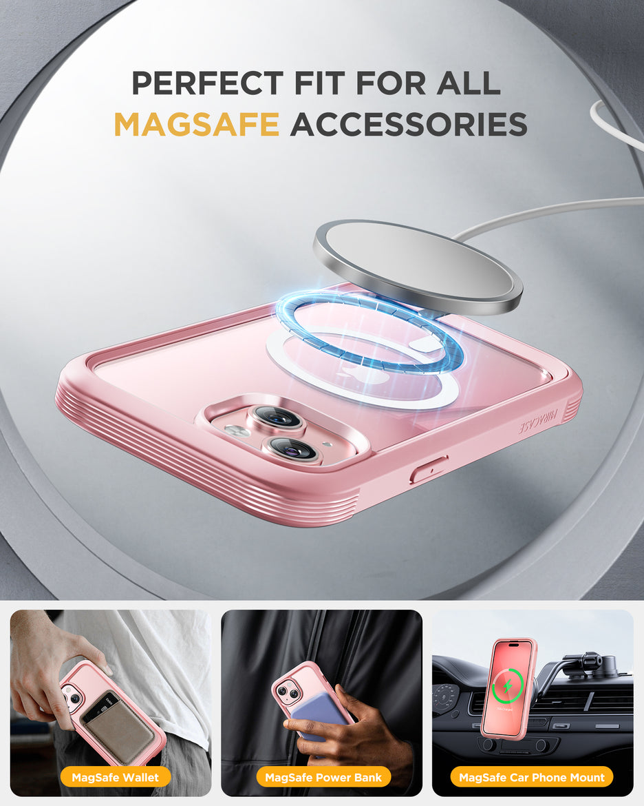 Miracase 360° Protection Case 9H Tempered Glass Phone Case with Magsafe for iPhone 15 Plus 6.7