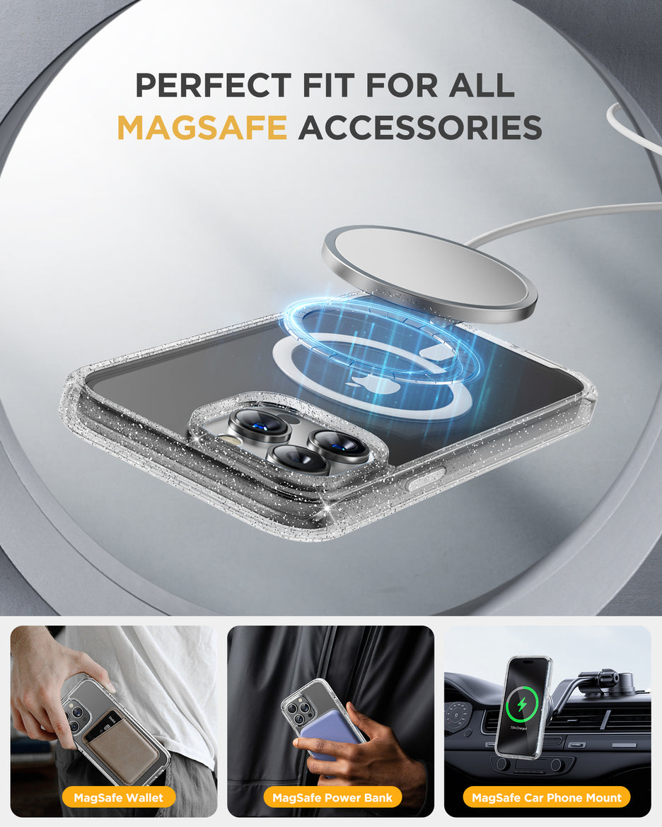 Miracase 360° Protection Case 9H Tempered Glass Phone Case with MagSafe for iPhone 15 Pro 6.1