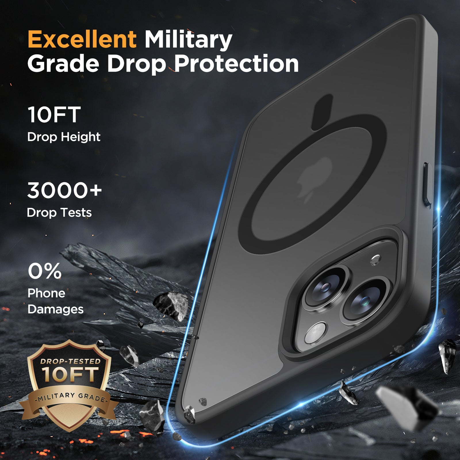 Miracase Magnetic Series for iPhone 14 Case [Compatible with MagSafe] [with 2X Screen Protectors] Military-Grade Protection, Anti-Fingerprint, Slim Design Phone Case for iPhone 14