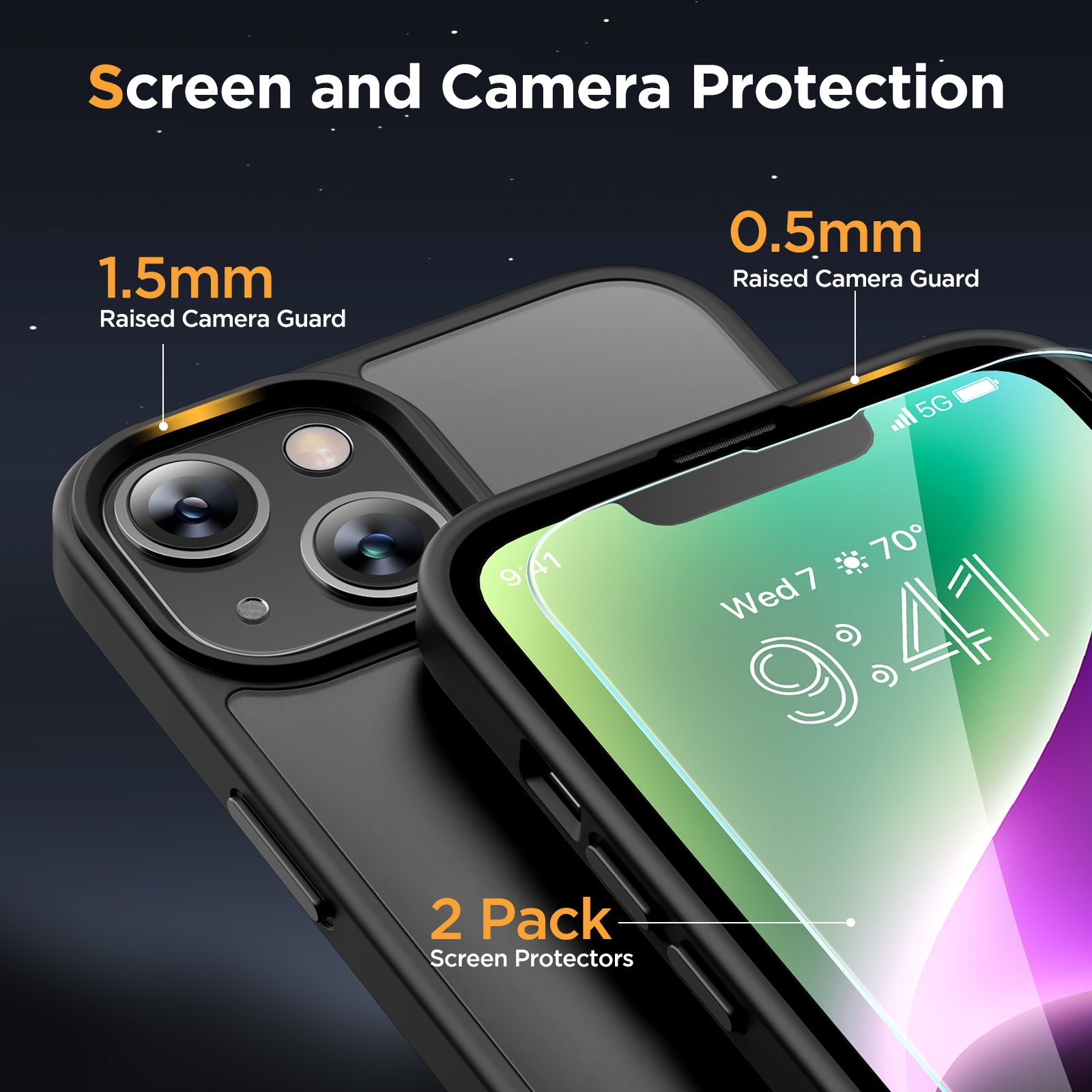 Miracase Magnetic Series for iPhone 14 Case [Compatible with MagSafe] [with 2X Screen Protectors] Military-Grade Protection, Anti-Fingerprint, Slim Design Phone Case for iPhone 14