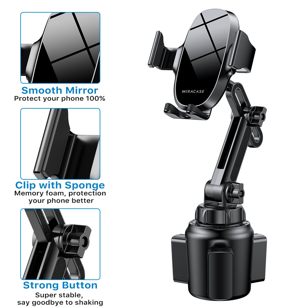 Miracase [Upgraded Version] Cup Phone Holder for Car, Universal Adjustable Long Neck Car Phone Mount Cradle Friendly Compatible with iPhone Samsung Google and All 4.0-7.0 inches Smartphones