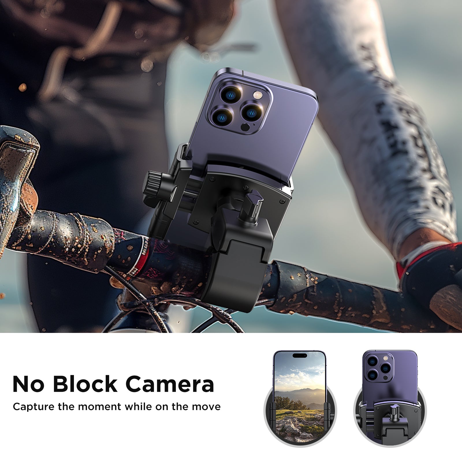Miracase Bike Phone Holder, [Support Video Recording] Motorcycle Phone Mount, [Quick Lock] Bicycle Phone Mount Handlebar Cell Phone Clamp for Scooter, Friendly Compatible with iPhone Samsung Red