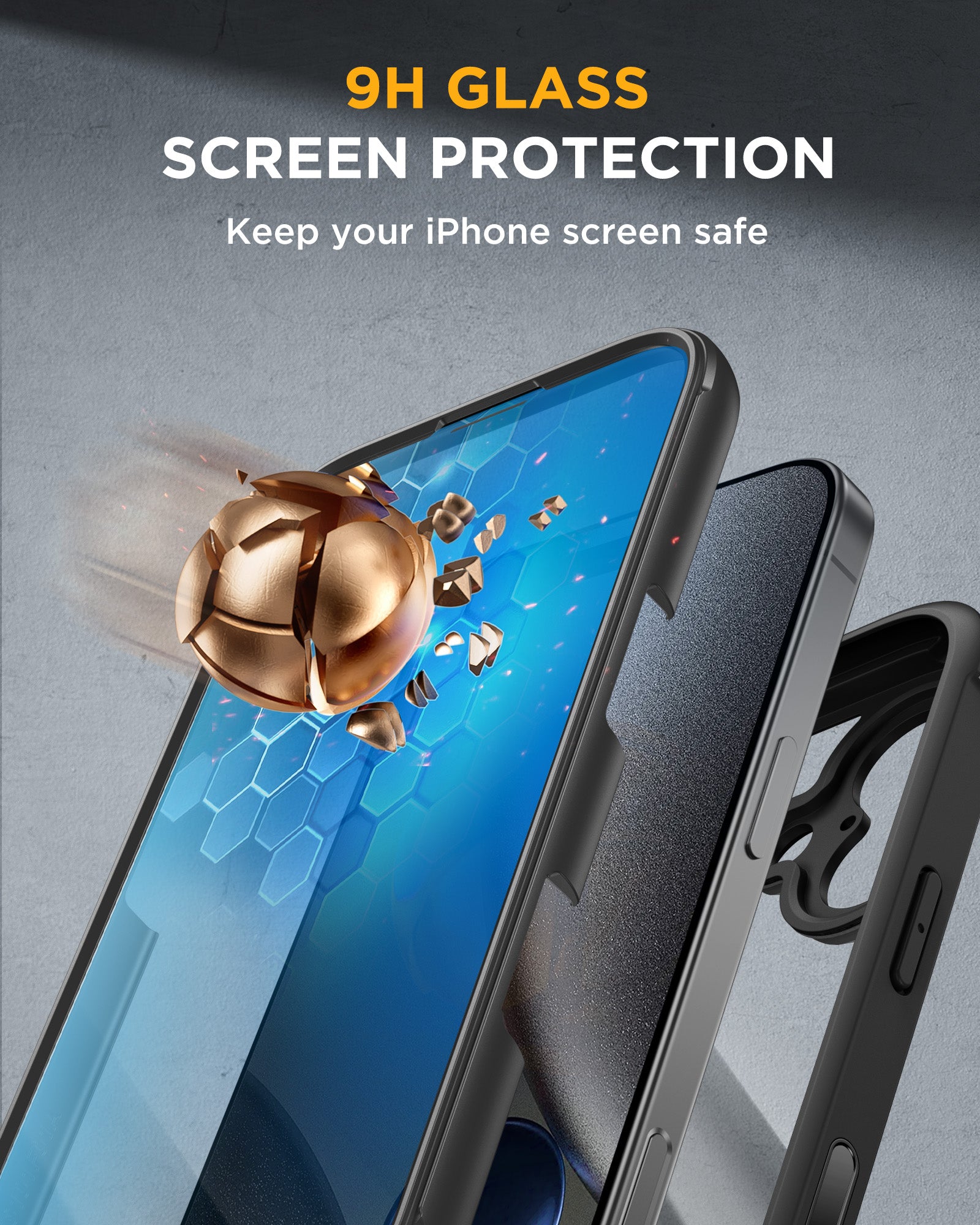 Miracase for iPhone 17 Case 6.3'', Full-Body Bumper Military Drop Protection Outdoor Phone case with Built-in Glass Screen &Camera Control,Easy Installation,No Gap,Compatible with MagSafe,Black