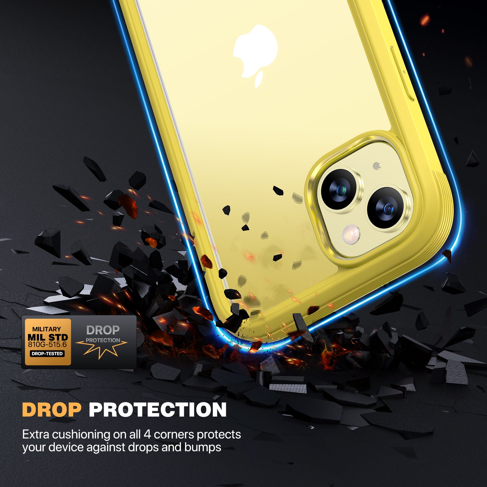 Diaclara 360° Protection Rugged Case with Built-in Touch Sensitive Anti-Scratch Screen Protector Phone Case for iPhone 15 6.1"