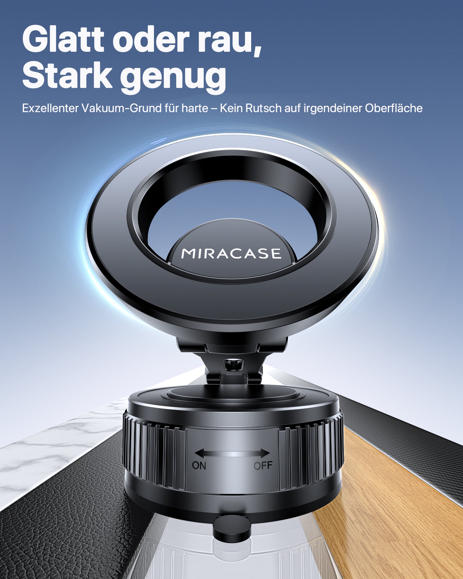 Miracase Vakuum Handyhalterung Auto für Magsafe Autohalterung [24 XN55 Magneten & Stärkster Gel ] 360° Drehbare faltbar Handyhalterung Magnet, KFZ Autohalterung für iPhone Alle Handys