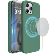 Miracase Designed for iPhone 15 Pro Max Case,[Compatible with MagSafe], [with 2 Pack Screen Protectors],Shockproof Liquid Silicone Professional Case with Microfiber Lining,6.7 inch