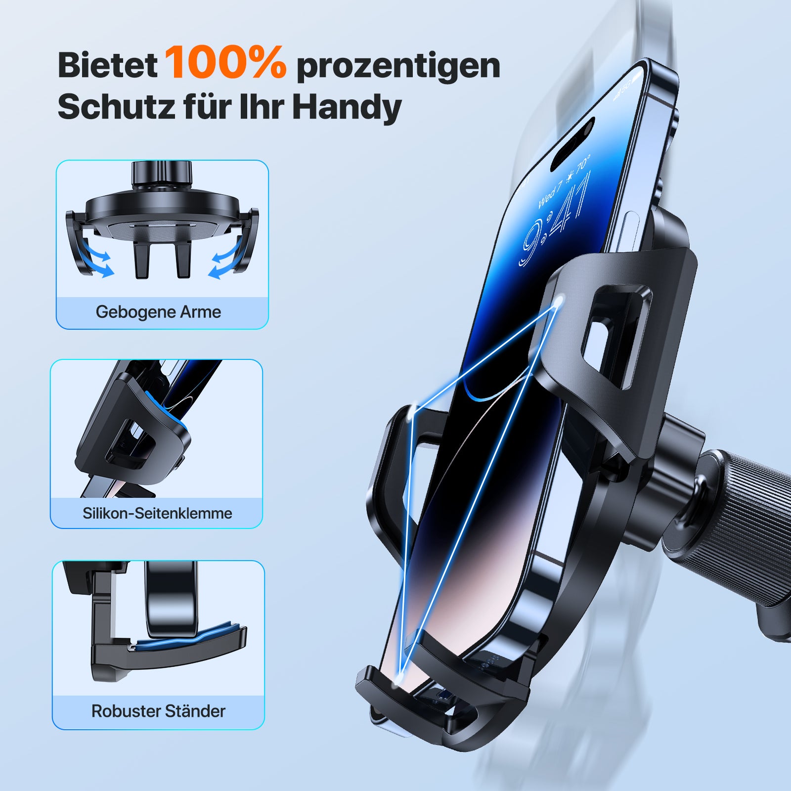 Miracase Handyhalterung Auto [Neuester Doppelhaken] Universal Handyhalter Auto Lüftung,360 Grad Drehung KFZ Handyhalterung für iPhone 17/16/15/14/13 Pro Max Plus/Samsung und 4-7 Zoll Smartphone