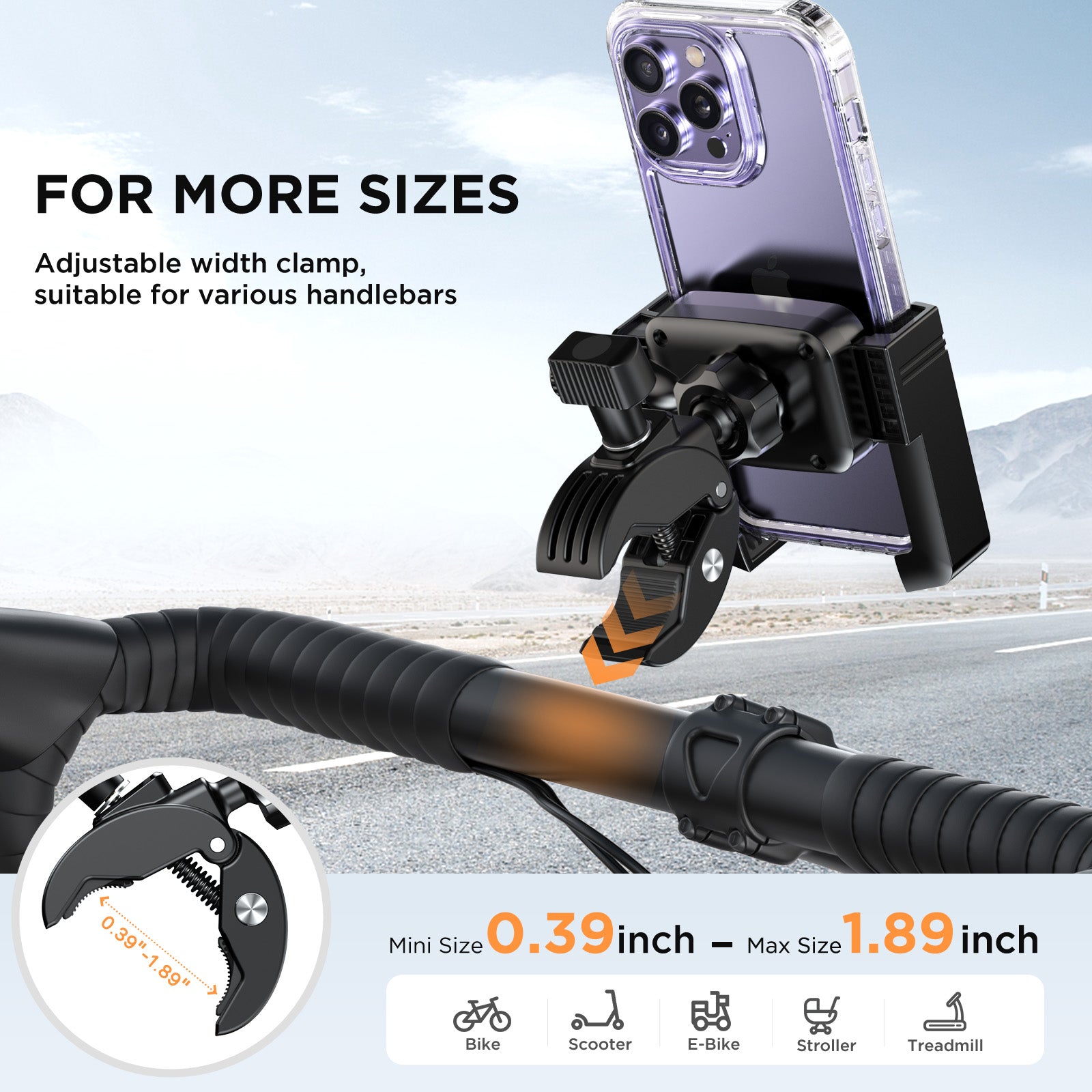Miracase Bike Phone Holder, [Support Video Recording] Motorcycle Phone Mount, [Quick Lock] Bicycle Phone Mount Handlebar Cell Phone Clamp for Scooter, Friendly Compatible with iPhone Samsung