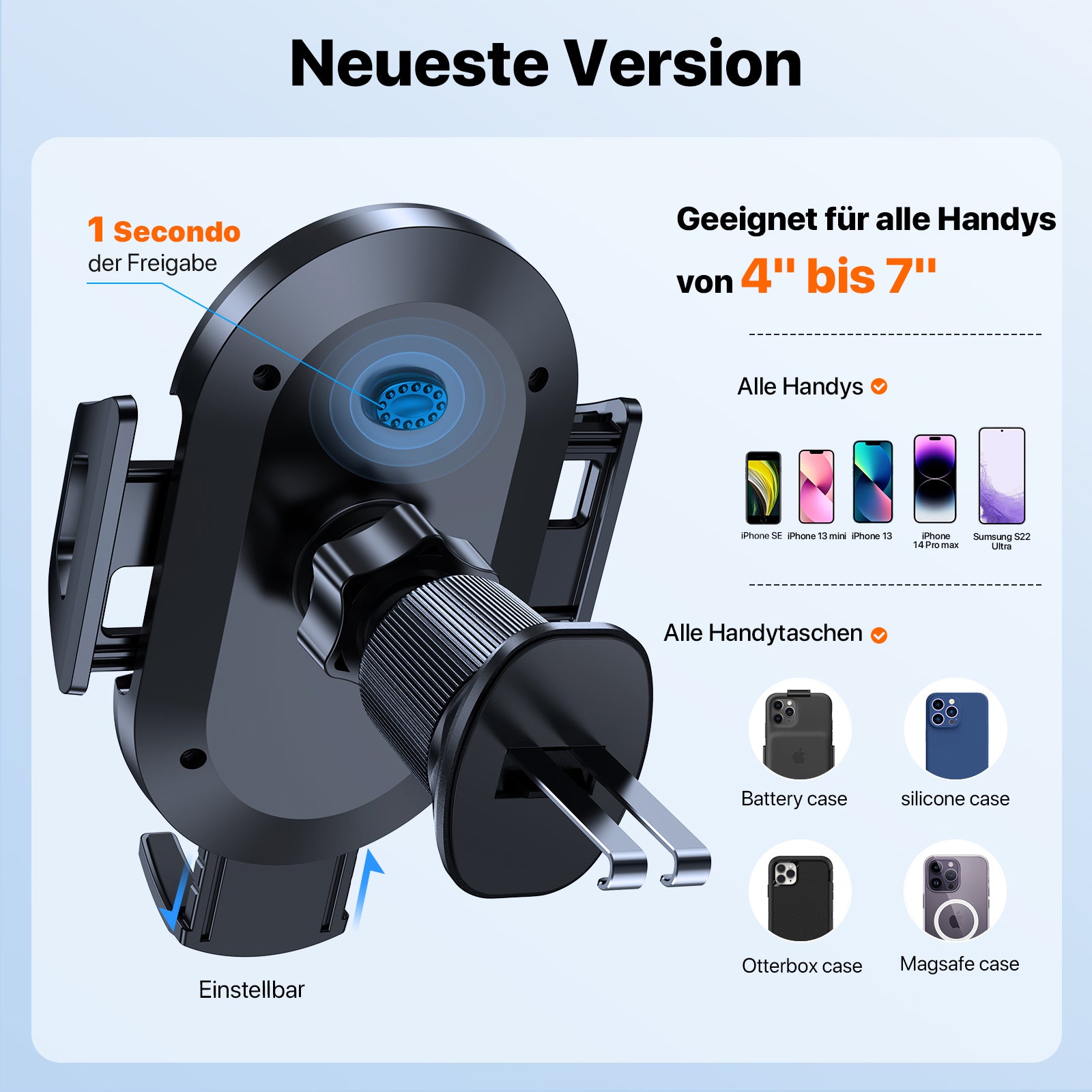 Miracase Handyhalterung Auto [Neuester Doppelhaken] Universal Handyhalter Auto Lüftung,360 Grad Drehung KFZ Handyhalterung für iPhone 17/16/15/14/13 Pro Max Plus/Samsung und 4-7 Zoll Smartphone