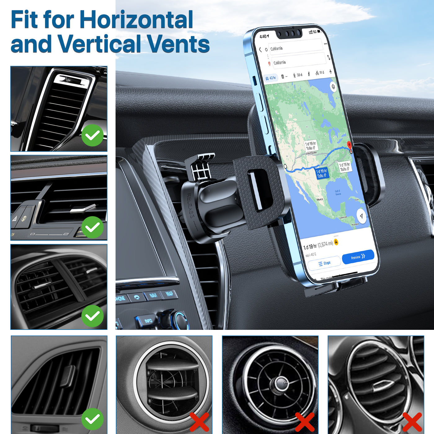 Miracase Car Air Vent Phone Holder Car Phone Holders & Mounts