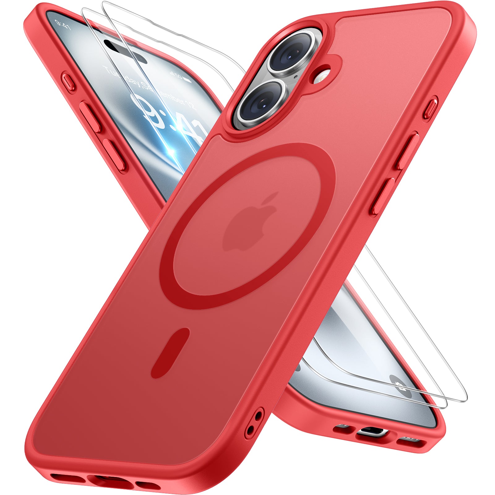 Miracase Magnetic Series for iPhone 16 Plus Case [Compatible with MagSafe] [with 2X Screen Protectors] Military-Grade Protection, Anti-Fingerprint, Slim Phone Case for 16 Plus 6.7 inch