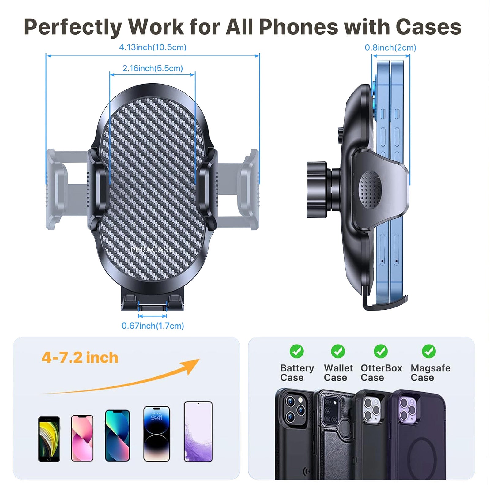 Miracase 2025 Upgraded Universal Cup Phone Holder for Car, [Rotatable & Adjustable] Long Neck Car Cup Holder Phone Mount Compatible with iPhone, Samsung, Google & More Smartphones