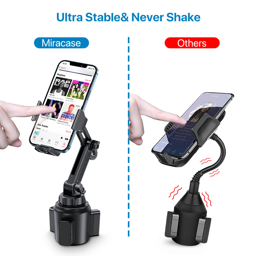 Miracase [Upgraded Version] Cup Phone Holder for Car, Universal Adjustable Long Neck Car Phone Mount Cradle Friendly Compatible with iPhone Samsung Google and All 4.0-7.0 inches Smartphones
