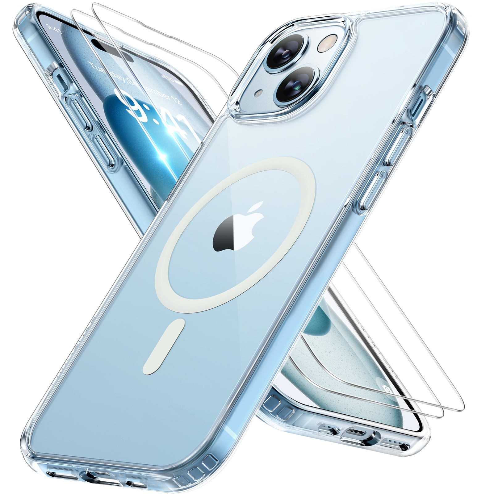 Miracase Magnetic Series for iPhone 14 Plus Case [Compatible with MagSafe] [with 2X Screen Protectors] Military-Grade Protection, Anti-Fingerprint, Slim Design Phone Case for iPhone 14 Plus