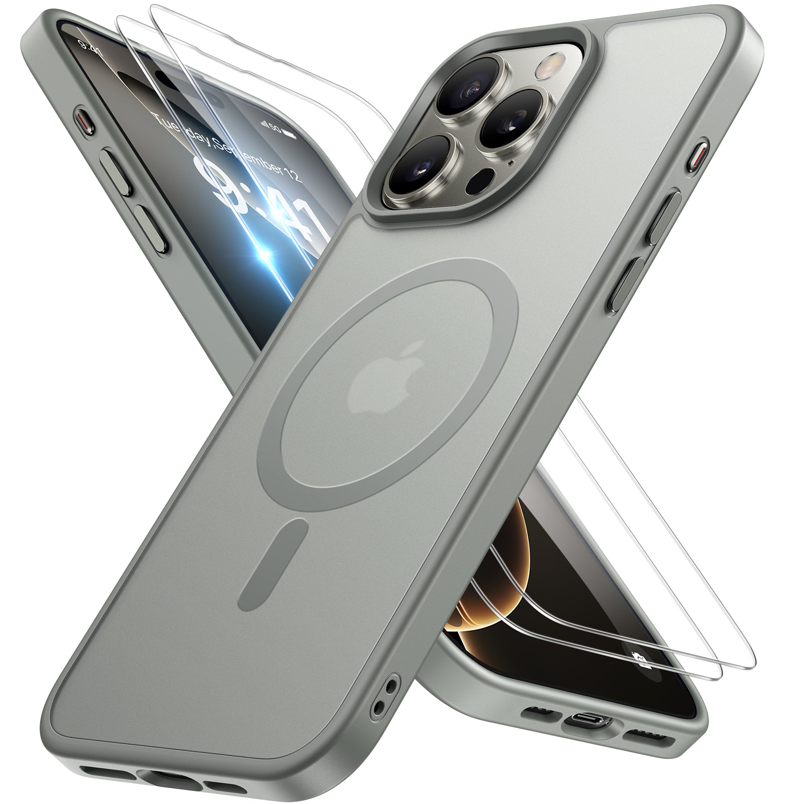 Miracase Magnetic for iPhone 16 Pro Max Case [Compatible with MagSafe] [with 2X Screen Protectors] Military-Grade Protection, Anti-Fingerprint, Slim Fit Phone Case for 16 Pro Max 6.9 inch