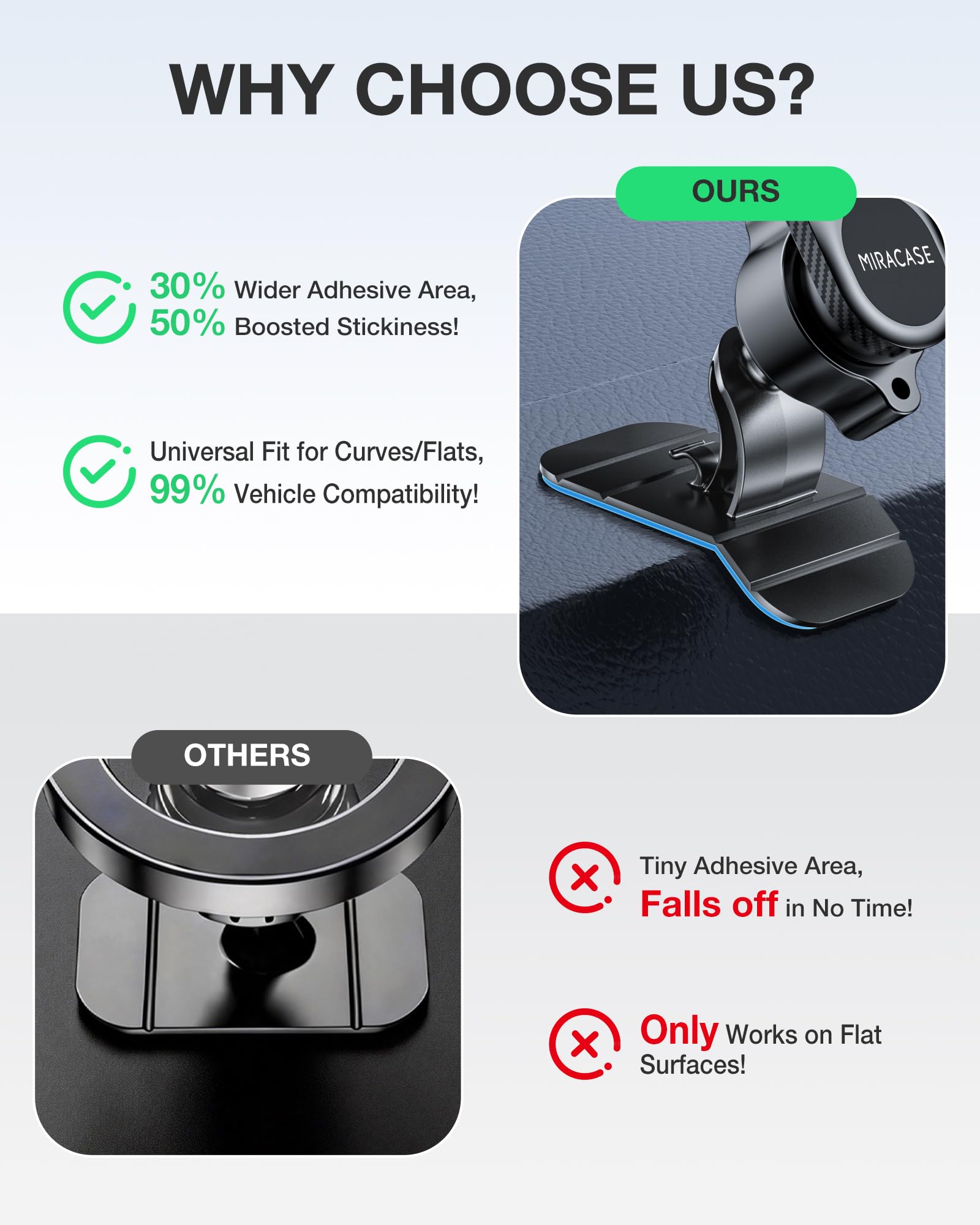 Miracase for MagSafe Car Mount【Won’t Block Vent &20 Strongest Magnets】 Magnetic Phone Holder for Car Phone Holder Mount Dash for Car Accessories for Women Men for iPhone 17 Pro Max Air 16 15 14 13 12