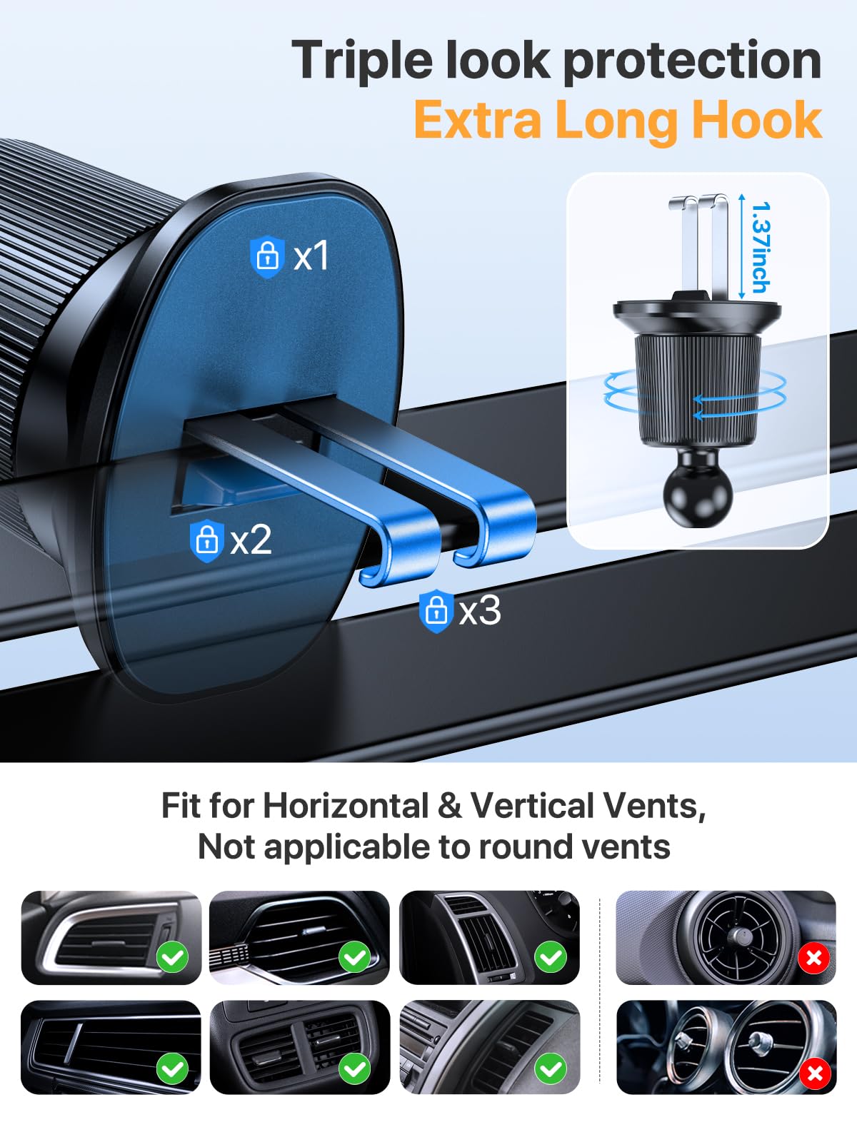 Miracase for MagSafe Car Mount【Won’t Block Vent &20 Strongest Magnets】 Magnetic Phone Holder for Car Phone Holder Mount Dash for Car Accessories for Women Men for iPhone 17 Pro Max Air 16 15 14 13 12