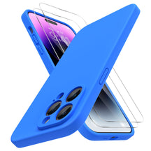 Miracase Designed for iPhone 14 Pro Max Case, with 2 Pack Screen Protectors,[Upgraded Enhanced Camera Protection],Shockproof Liquid Silicone Case with Microfiber Lining