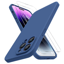Miracase [3in1] Designed for iPhone 14 Pro Case, 2 Pack Screen Protector, Integrated Camera Protection, Ultra Thin Liquid Silicone Rubber Case Cover 6.1inch