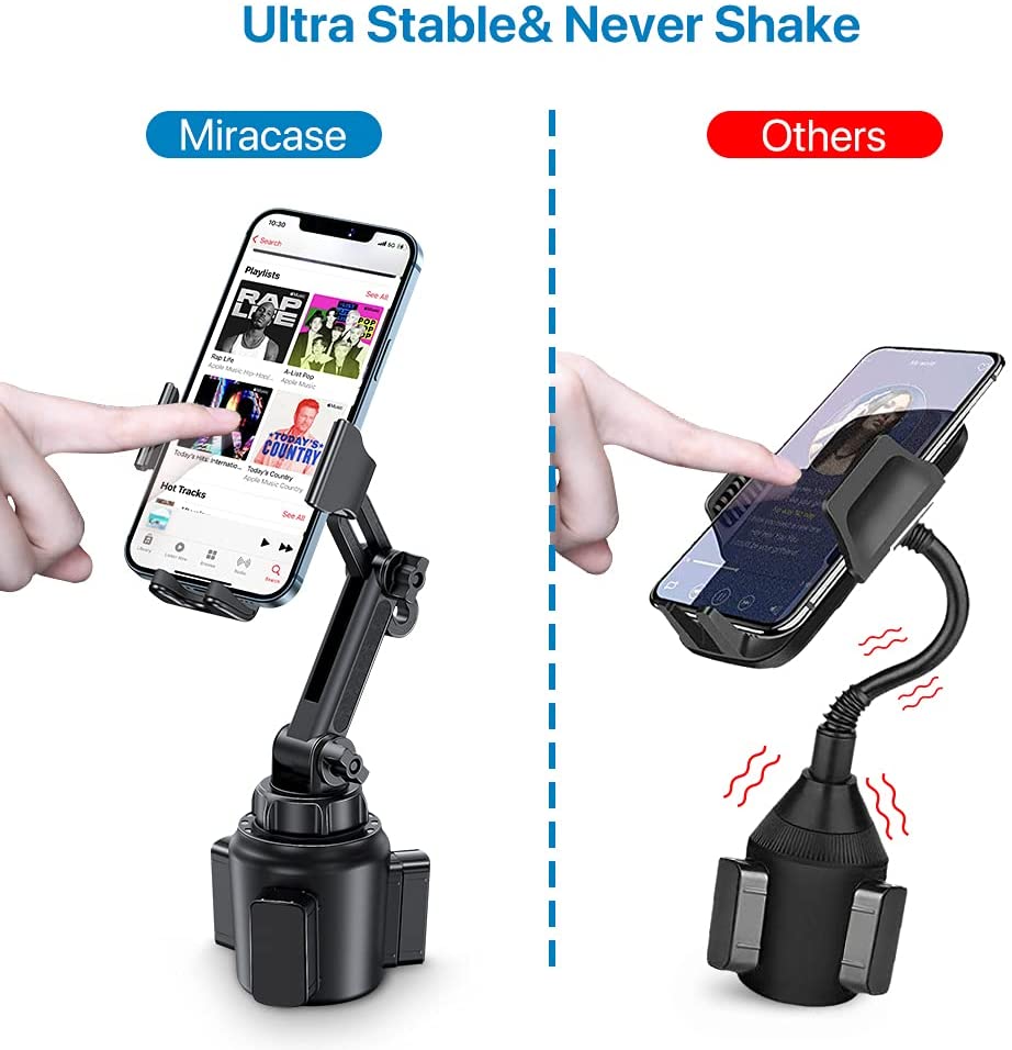 Cup Holder Phone Mount, Long Neck Never Shake Car Cup Phone Holder Cradle  Car Mount for iPhone 12/12 Pro max/11 Pro/XR/XS Max/X/8/7 Plus/6/Samsung