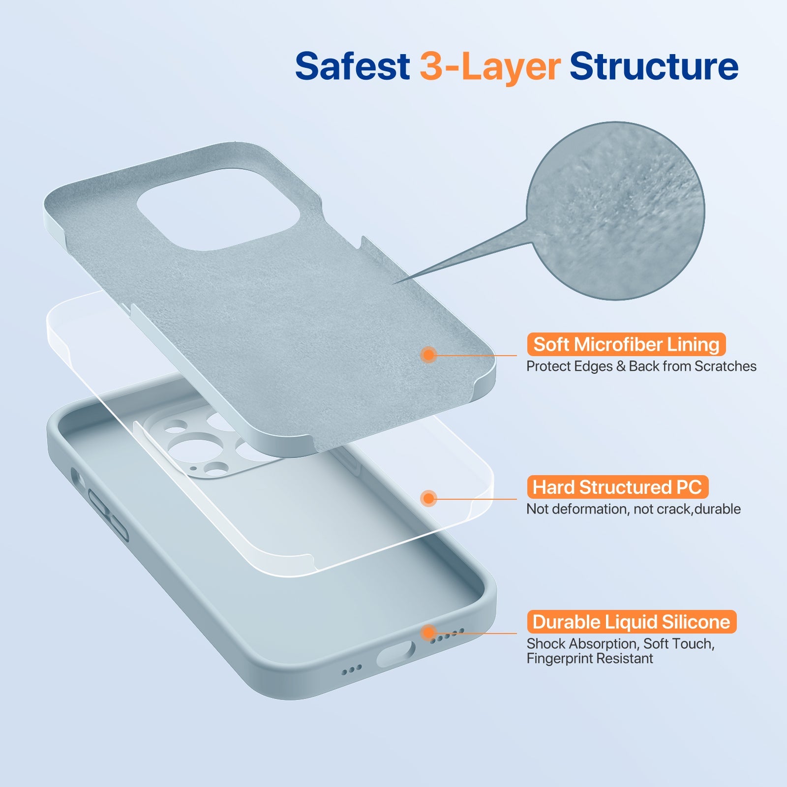 Miracase Designed for iPhone 14 Pro Max Case, with 2 Pack Screen Protectors,[Upgraded Enhanced Camera Protection],Shockproof Liquid Silicone Case with Microfiber Lining