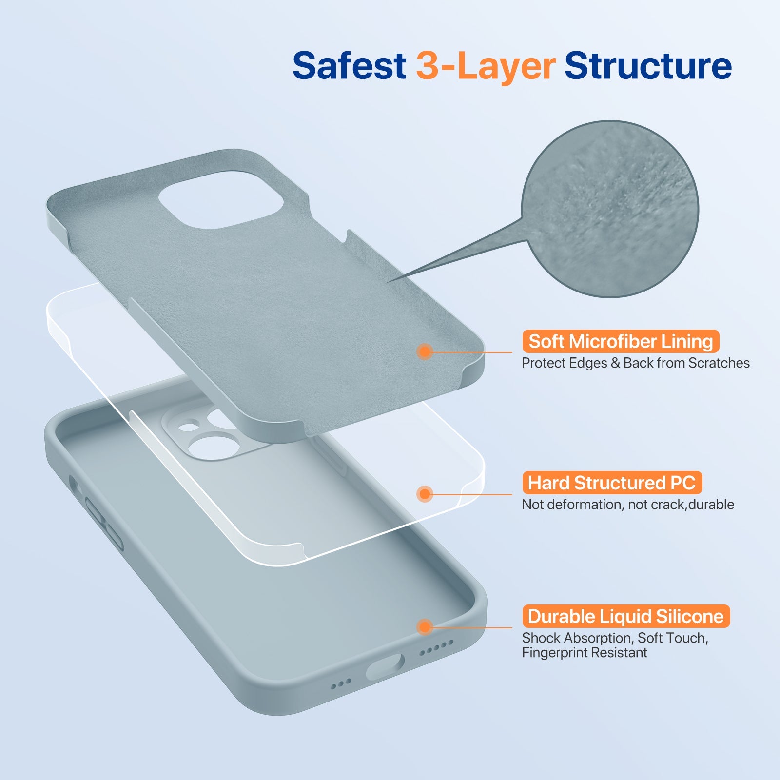 Miracase Designed for iPhone 14 Plus Case, with 2 Pack Screen Protectors,[Upgraded Enhanced Camera Protection],Shockproof Liquid Silicone Case with Microfiber Lining,6.7 inch