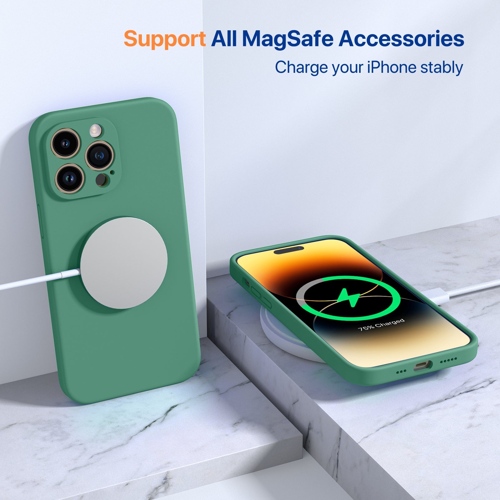 DENSUL Custodia Ultra-Sottile per iPhone 14/14 Pro/14 Plus/14 PRO Max, AntiGraffio Protezione Dell'obiettivo Silicone Liquido Cover con Cordino, Piedistallo Pieghevole,Verde,14 PRO 6.1 DENSUL Custodia Ultra-Sottile per iPhone 14/14 Pro/14 Plus/14 PRO Max, AntiGraffio Protezione Dell'obiettivo Silicone Liquido Cover con Cordino, Piedistallo Pieghevole,Verde,14 PRO 6.1