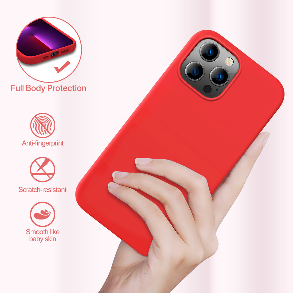 Miracase Designed for iPhone 13 Pro Case, [6X Military Protection Tested] Soft Silicone Case with Anti-Scratch Microfiber Lining,Shockproof Protective Slim Thin Case