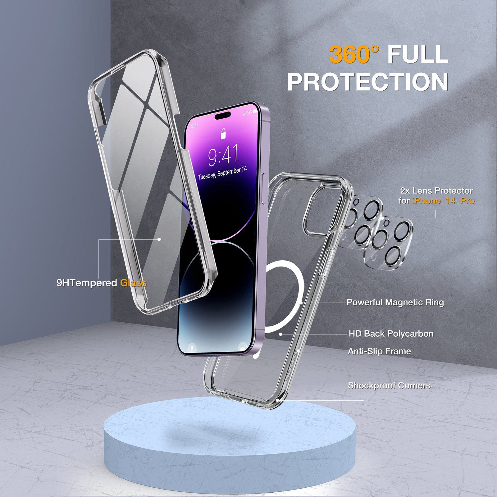 Camera Lens Protector for iPhone 14 Pro & iPhone 14 Pro Max 2022,Premium HD Clear Tempered Glass Lens Cover Flim[Case Friendly][Scratch-Resistant][
