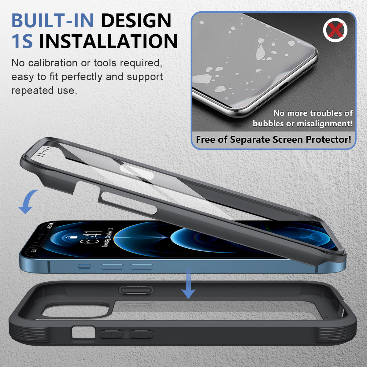 Glass Screen Protector Case for iPhone 12 Pro Max