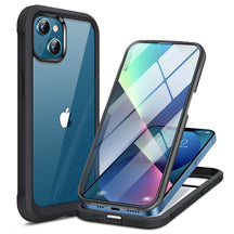 Miracase Compatible with iPhone 13 Mini case 5.4 inch, 2021 Upgrade Full-Body Glass Clear Case Bumper Case with Built-in 9H Tempered Glass Screen Protector for iPhone 13 Mini
