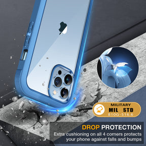 Miracase Glass Case for iPhone 13 Pro Max 6.7 inch, 2022 Upgrade Full-Body Clear Bumper Case with Built-in 9H Tempered Glass Screen Protector for iPhone 13 Pro Max