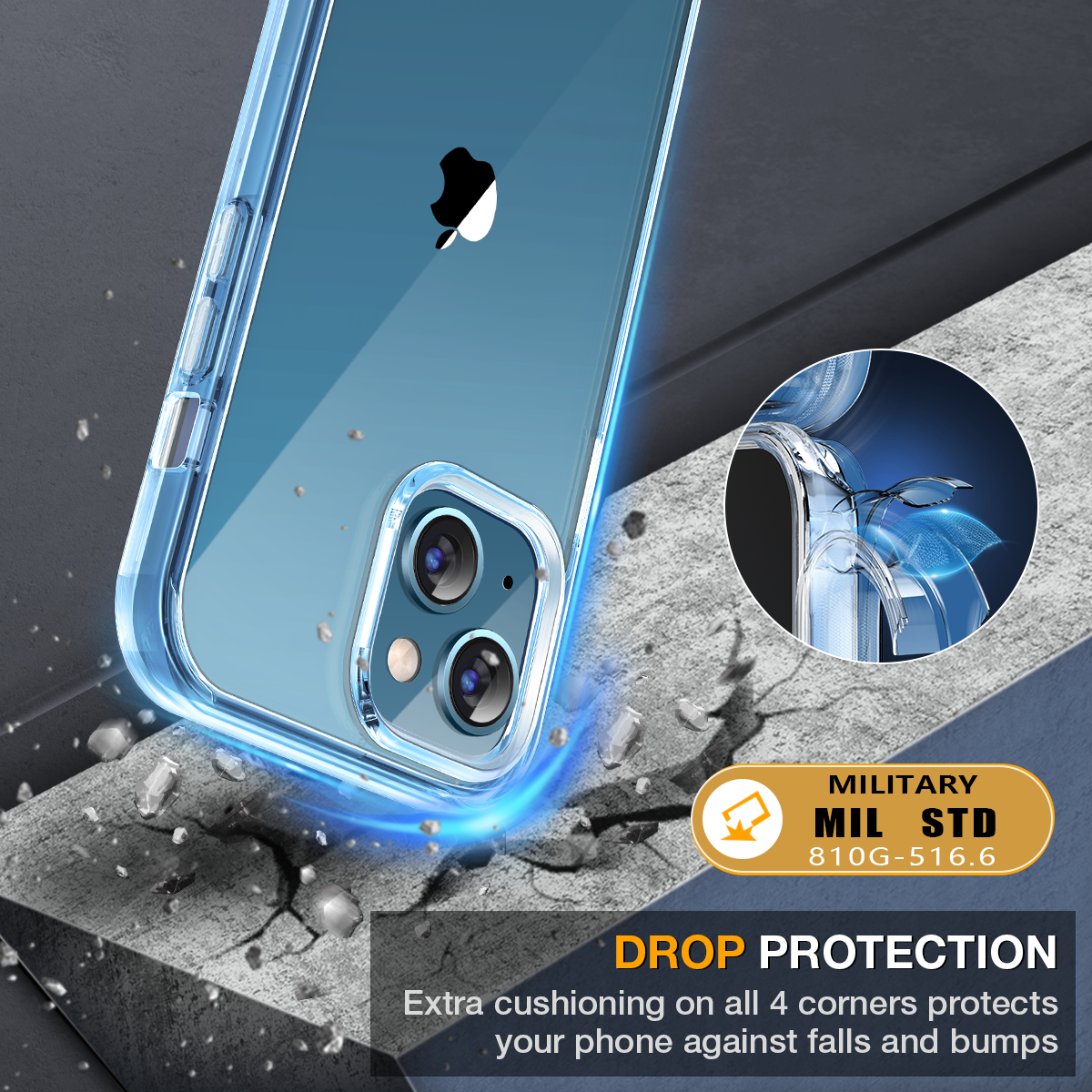 Miracase Compatible with iPhone 13 case 6.1 inch, [Glass Instead Plastic] with Built-in 9H Tempered Glass Screen Protector for iPhone 13,2021 Upgrade Full-Body Glass Clear Case