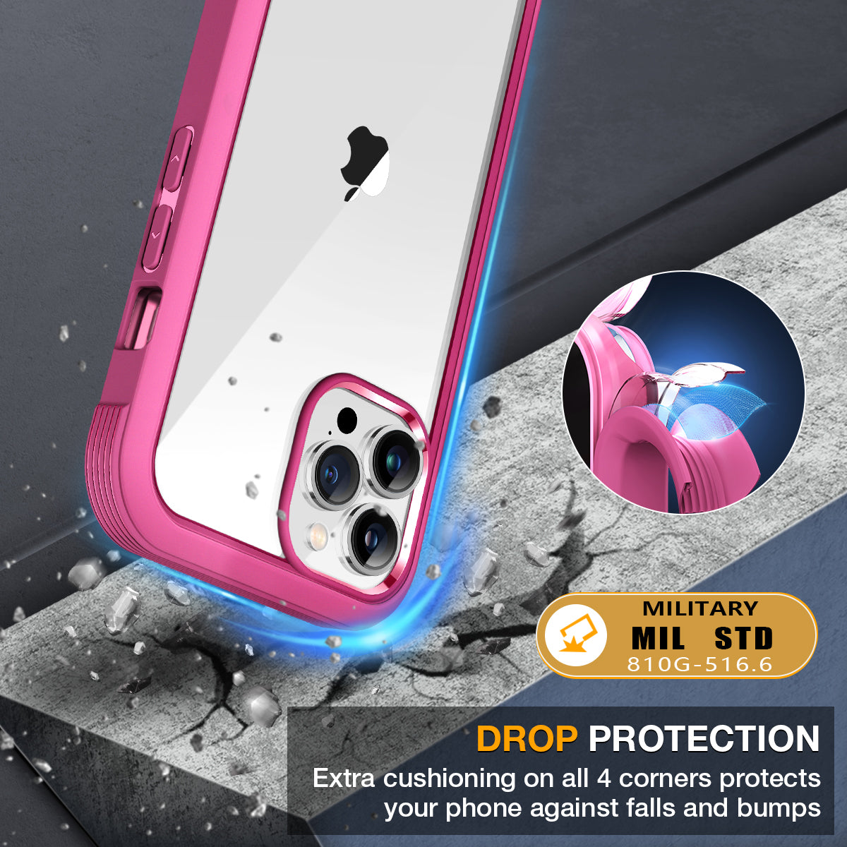 Miracase Glass Case for iPhone 13 Pro Max 6.7 inch, 2022 Upgrade Full-Body Clear Bumper Case with Built-in 9H Tempered Glass Screen Protector for iPhone 13 Pro Max